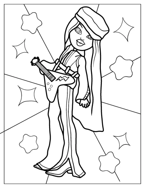 Yasmin pozuje z gitarą jako rockmanka.