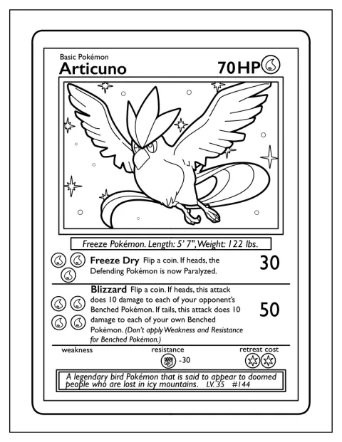 Articuno usa Gelo Secco, circondato da un’aura glaciale.