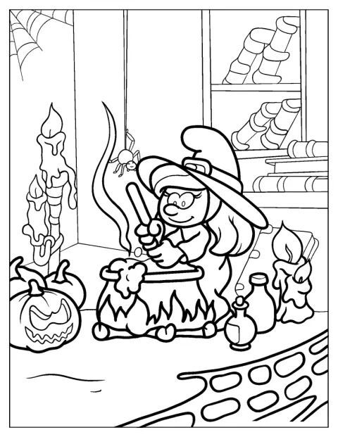 Witch Smurfette With Cauldron