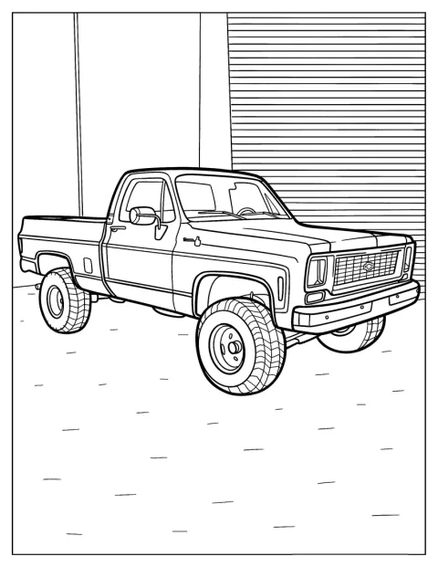 Ein detailgetreuer Chevrolet K10 aus dem Jahr 1975 ist abgebildet.