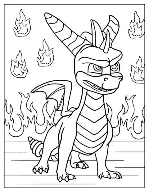 Spyro står framåtvänd med sina små vingar.