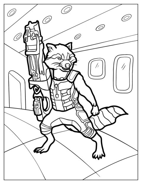 Rocket Raccoon posa con su atuendo de aventurero.