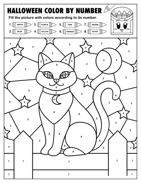 En mystisk kat sidder på et hegn og kigger ud i natten.