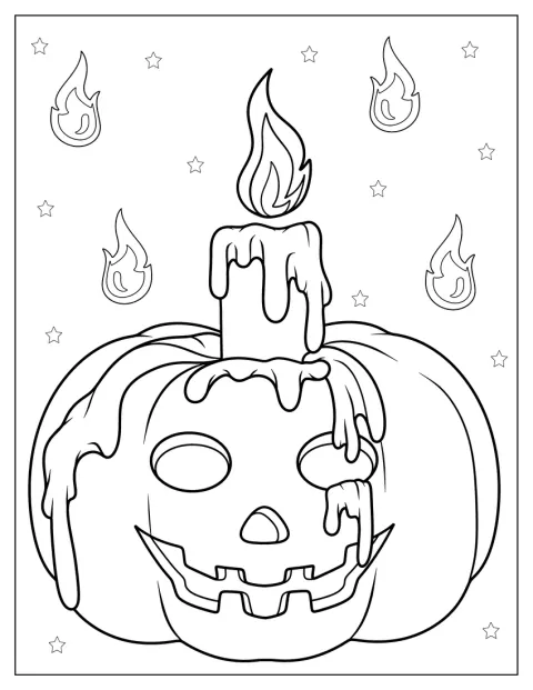Ett tänt ljus står i en utskuren halloweenpumpa.