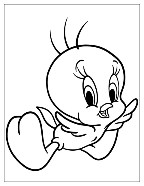 Pip flyger genom luften med vingarna utsträckta.