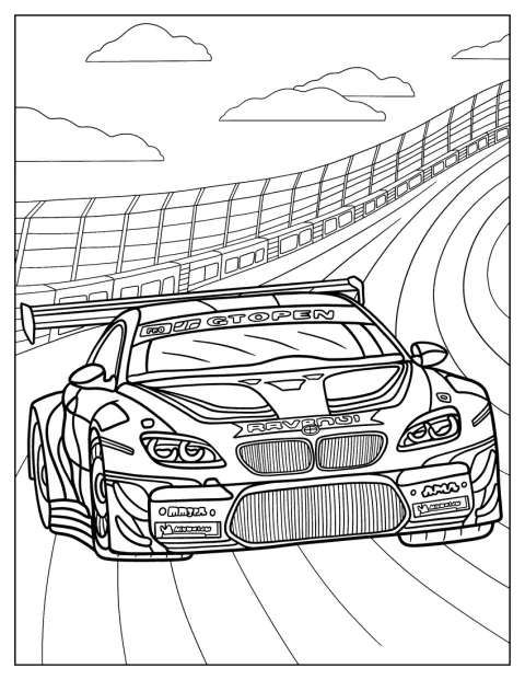 Un BMW M6 GT3 concurează pe circuit.