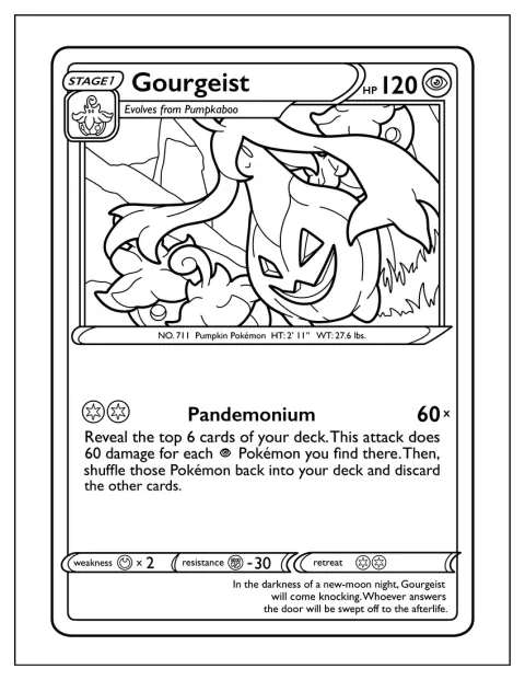 La carte Pokémon Gourgeist Pandemonium met en scène Gourgeist.