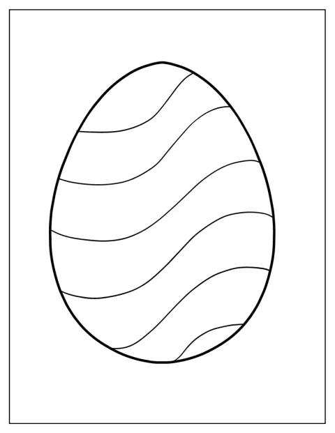 Et egg med bølgete mønster har en enkel kontur.