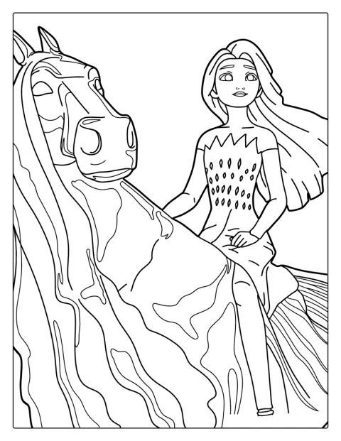 Elsa cavalca Nokk, il misterioso cavallo d'acqua.