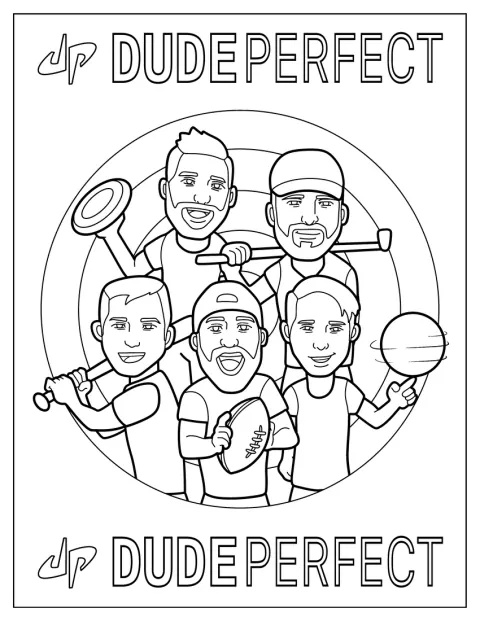 Cody, Garrett, Coby, Cory i Tyler z Dude Perfect występują jako postacie chibi.