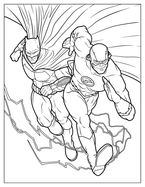 Flash und Batman sind gemeinsam zu sehen.