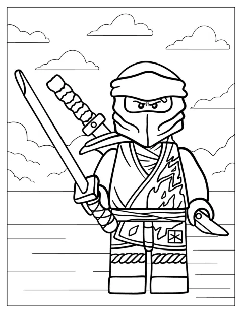 Kai från NINJAGO står redo med sin ninjautrustning.