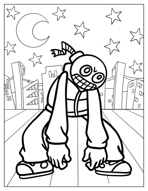 Whitty, con aspecto aterrador, aparece en una pose amenazante.