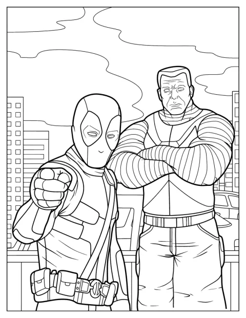 Deadpool et Colossus se tiennent ensemble, prêts à partir à l’aventure.