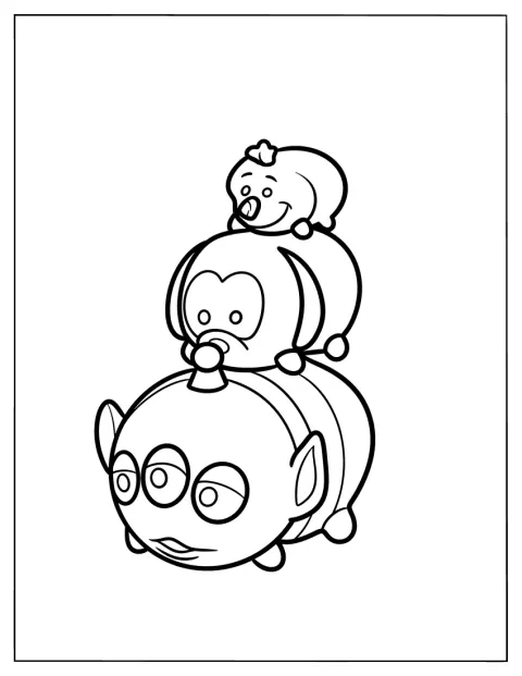 Disney Martian Man, Pluto et Olaf sont empilés les uns sur les autres.