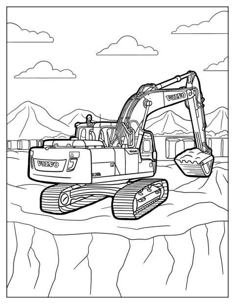 Un excavator lucrează pe un șantier de construcții.
