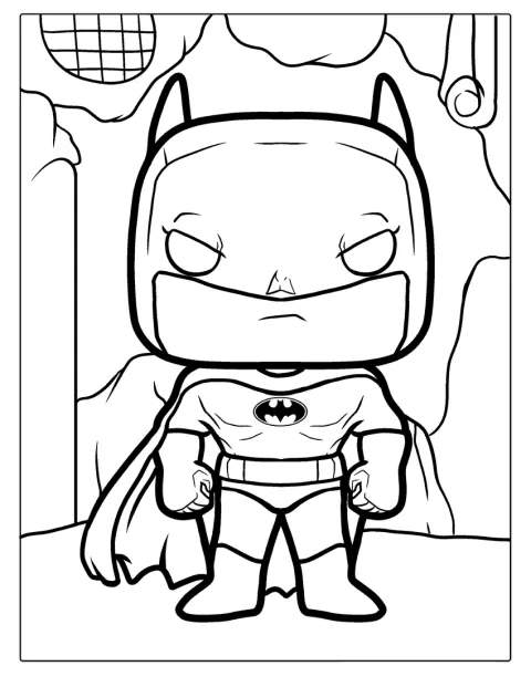 Batman surge com o aspeto de uma figura Funko Pop.