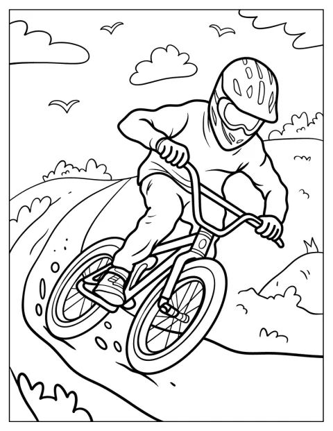 Un ciclista professionista attraversa una strada fangosa.
