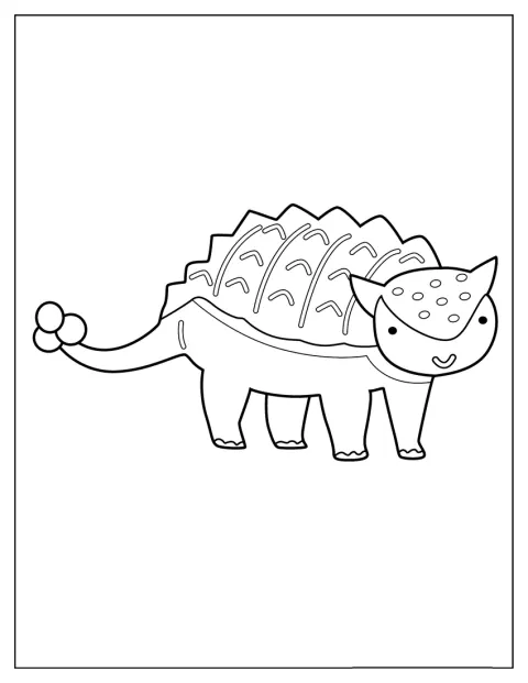 Ankylosaurus o uroczym wyglądzie ma pancerz i maczugę na ogonie.