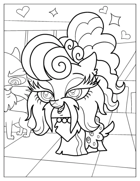 Shea Butter din Littlest Pet Shop este ilustrată cu multe detalii.
