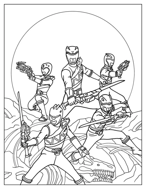 Power Rangers Dino Charge Coloring Sheet