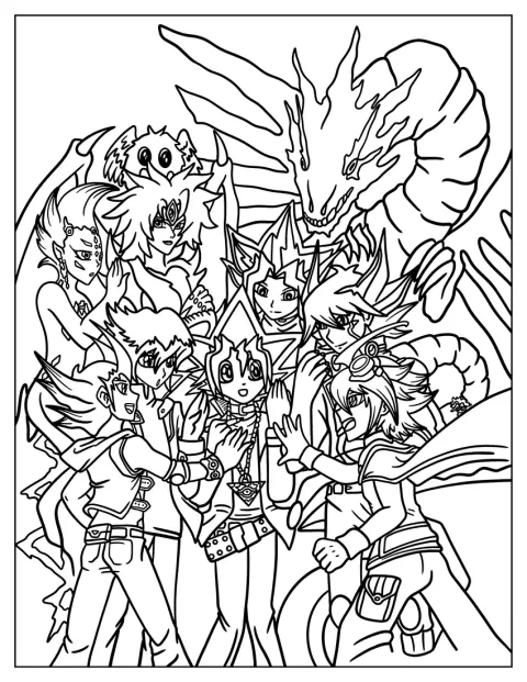 Un poster celebra Yu-Gi-Oh! con immagini dedicate alla serie.
