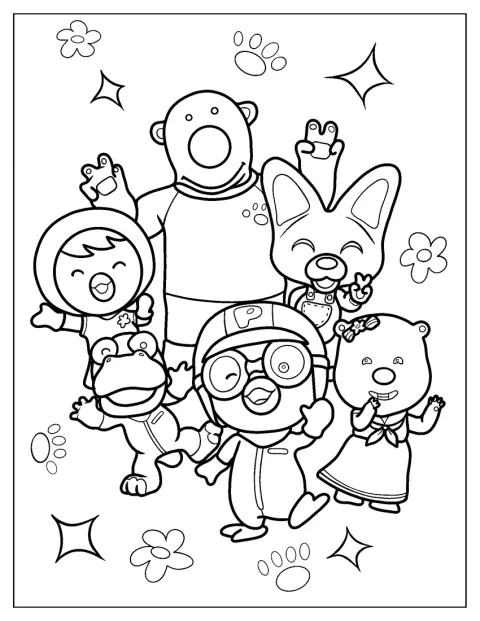 Pororo cieszy się w towarzystwie Loopy, Eddy’ego, Petty, Cronga i Poby’ego.