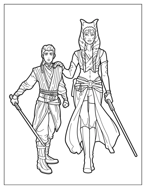 Ahsoka og Anakin står sammen som jediridder og padawan.