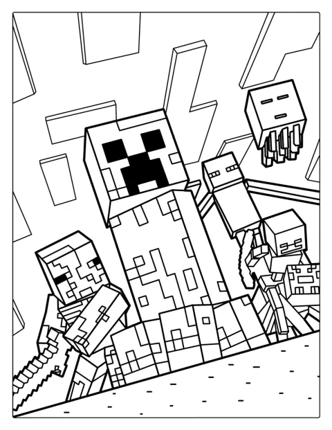 En Creeper og en Enderman står side om side.