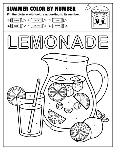 Džbán a sklenice osvěžující citronové limonády stojí na stole.