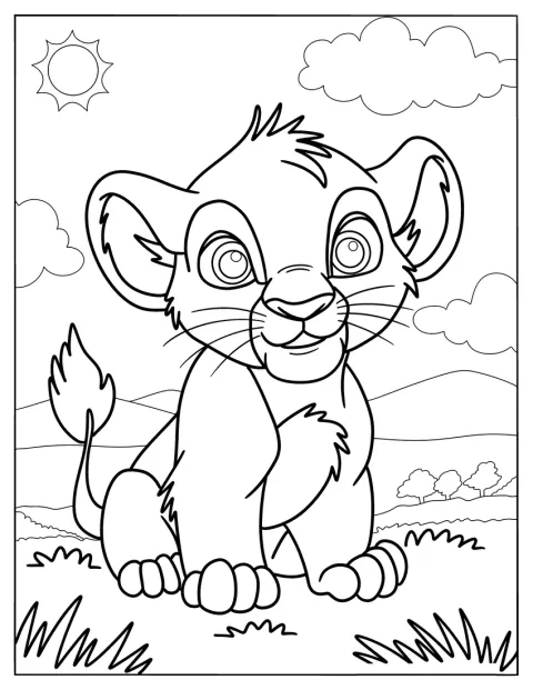 Cute Disney Coloring Page Of Disney Simba
