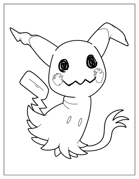 Mimikyu står alene med en enkel, tydelig kontur.