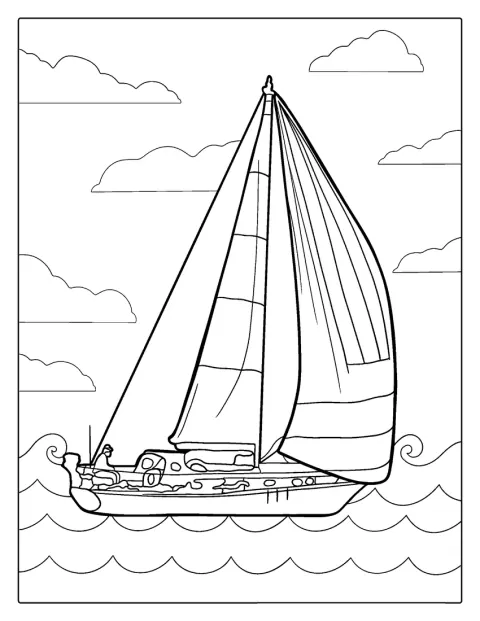 En yacht seiler over vannet.