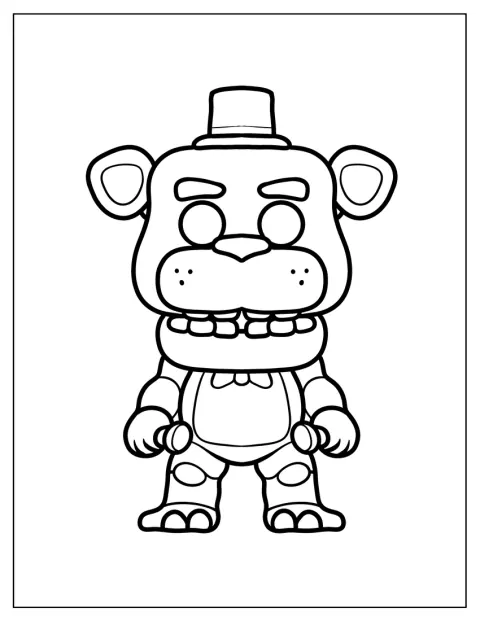 Five Nights at Freddy’sのキャラクターが、ファンコポップの姿で描かれています。