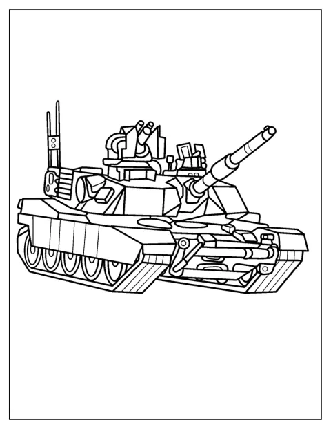 En amerikansk M1A2 SEP-stridsvogn er vist med tydelige konturer.