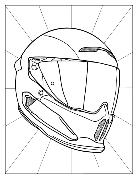Motocyklová helma je zobrazena samostatně.