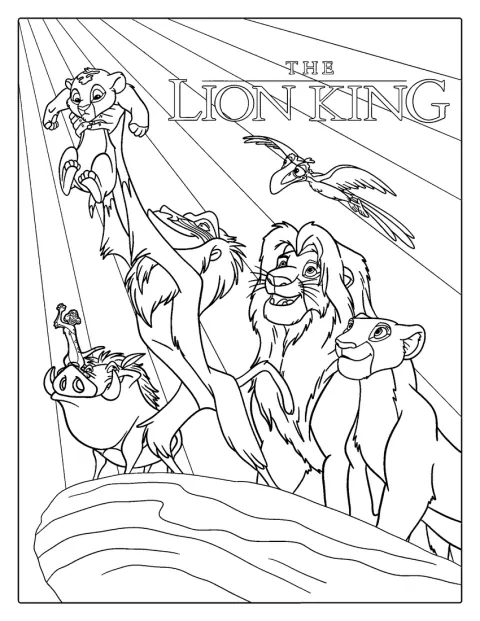 De filmposter van The Lion King toont de personages uit de film.