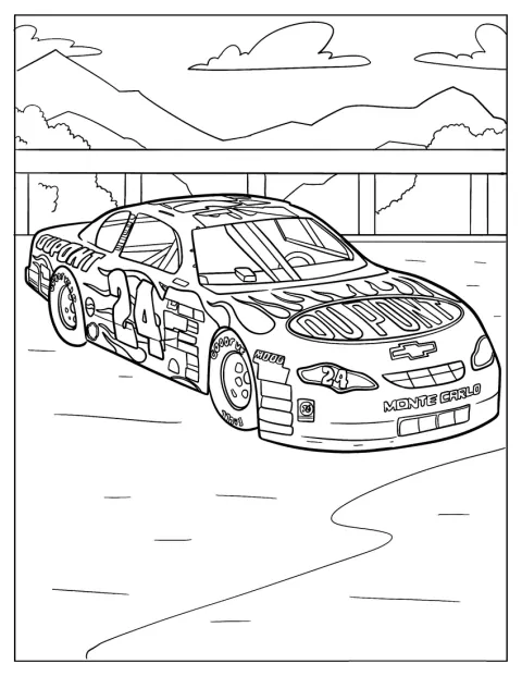 Jeff Gordons mesterskapsbil er vist fra NASCAR-løpene.