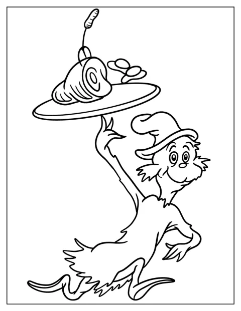 Un platou cu ouă verzi și șuncă, preparatul îndrăgit de Dr. Seuss.