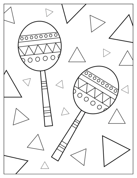 Unas maracas lucen un estampado de formas geométricas.