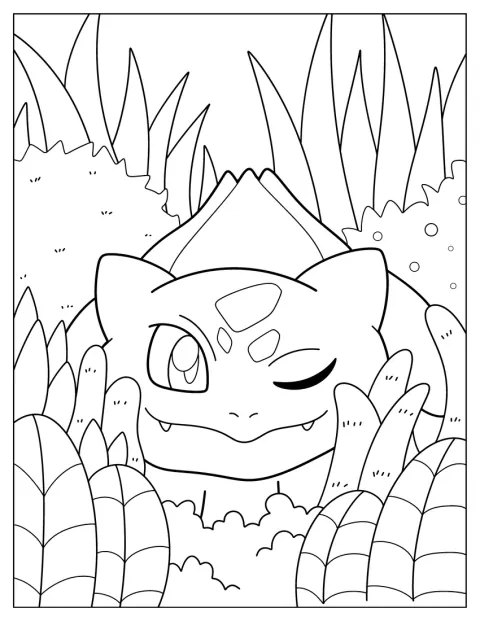 Bulbasaur blinker med det ene øje.