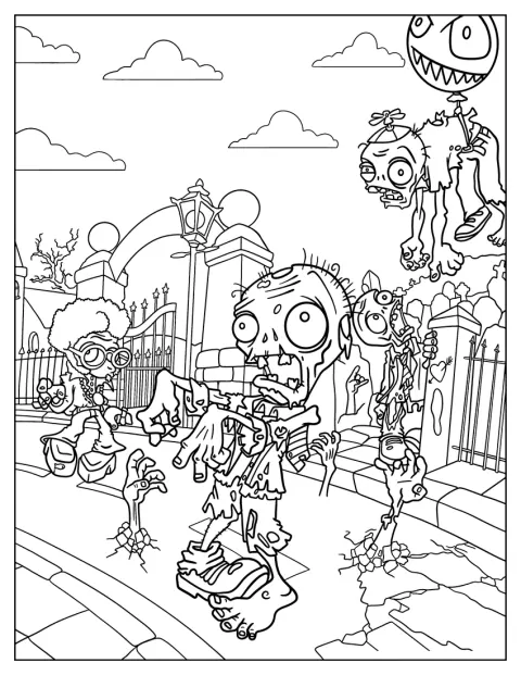 Planter og zombier fra Plants vs. Zombies fylder motivet.