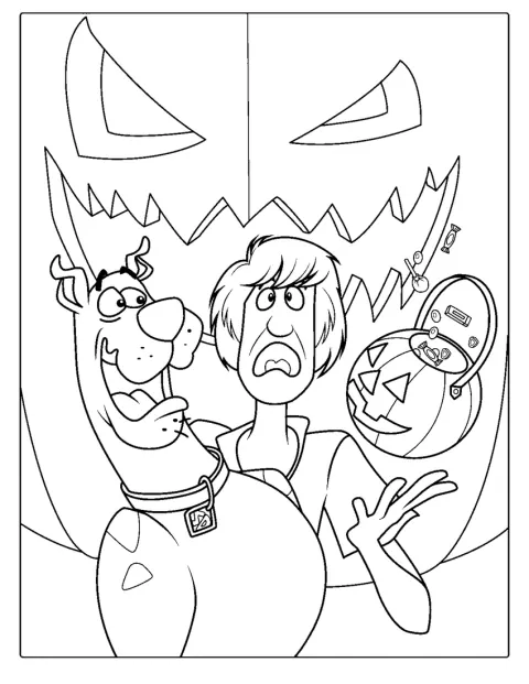Scooby-Doo og Shaggy ser skræmte ud til halloween.