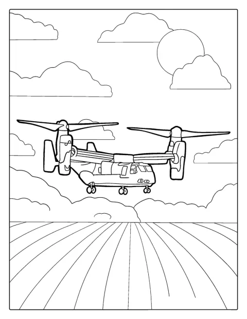 ボーイングV-22の機体が描かれています。