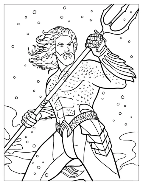 Jason Momoa Aquaman Coloring Page Under The Sea