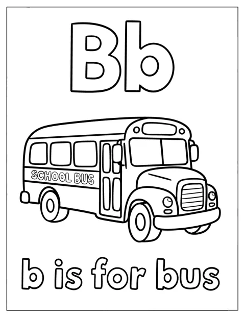 Un autobus è raffigurato insieme alla lettera B.