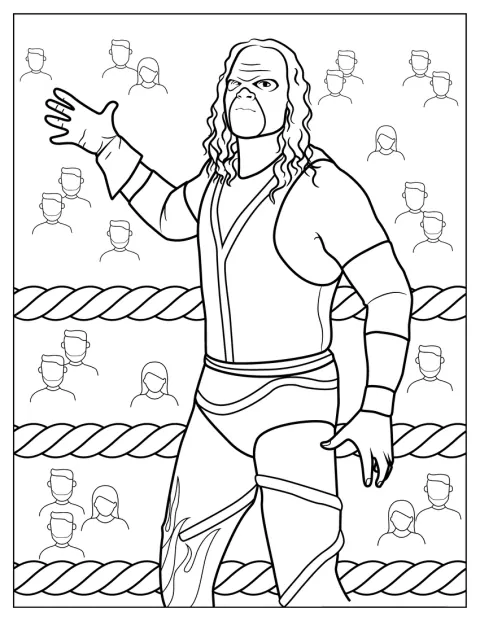 Der WWE-Wrestler Kane steht in seiner bekannten Maske da.