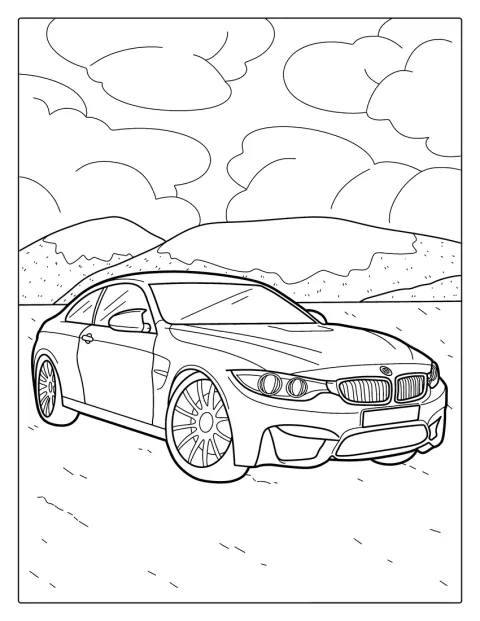 BMW-auto näkyy kuvassa sivulta.