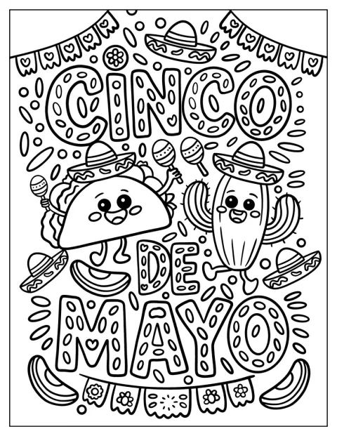 Un taco et un cactus célèbrent ensemble le Cinco de Mayo.