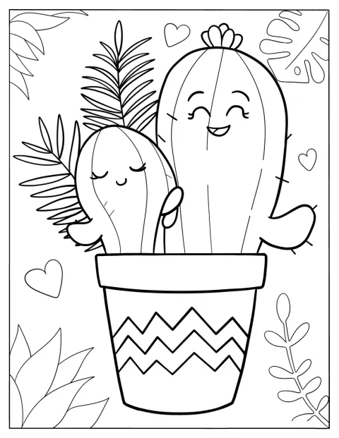 Kawaii stílusú pozsgások mosolyognak egy közös cserépből.